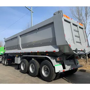 China Brand Hydraulic 3 Axle Tipper Semi Trailer 70 Ton Dump Trailer Galvanized Dump Tandem Axle Tipper Trailer