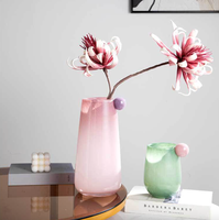 Vase en verre Macron, décoration de table douce, vase à fleurs en forme spéciale, combinaison de boules de vase faites à la main, couleurs assorties