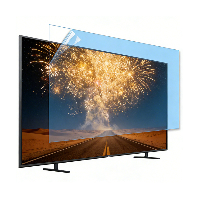Wholesale 55/65/75 Inch Anti-Blue Acrylic Hanging Uv Proof Anti Scratch Anti Broken PET LCD TV Screen Protector for TV LED