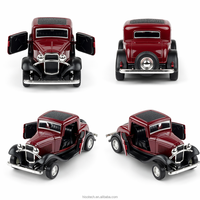 Modèle de voiture miniature vintage à l'échelle 1:32 avec logo personnalisé, coupé rétro en alliage avec portes ouvrables, collection pour adultes à partir de 14 ans OEM