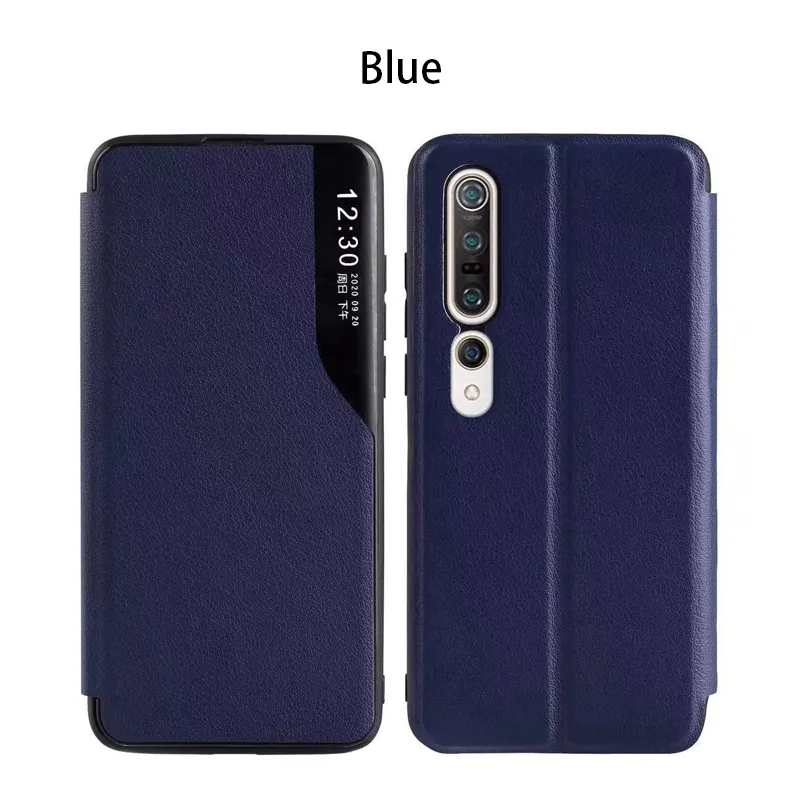 เคส Smart View,เคสโทรศัพท์หนังฝาพับแบบกระเป๋าสตางค์กระจกสำหรับ Xiaomi MI 10 11