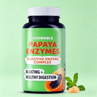 Comprimés à croquer d'enzymes de papaye sans OGM, sans sucre, complexe enzymatique végétal, soulagement des gaz et des ballonnements après les repas, végétalien