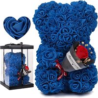 Ours en roses, cadeau pour la Saint-Valentin, anniversaire, rose éternelle en PE, cadeau ours en roses