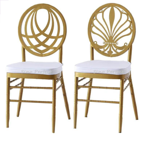 Sedie Chiavari Tiffanie in Metallo Dorato Impilabili per Banchetti <span class=keywords><strong>e</strong></span> Matrimoni, Arredamento di Lusso per Feste - Product Image 1