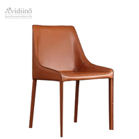 Mobilier de salle à manger moderne italien, selle orange, chaise de salle à manger moderne avec pieds en Tube métallique chromé, nouvel arrivage