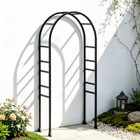 Arche de jardin élégante et minimaliste en fer tubulaire carré, thermolaquée, anti-rouille, résistante aux intempéries, pour jardin et patio, vente en gros OEM