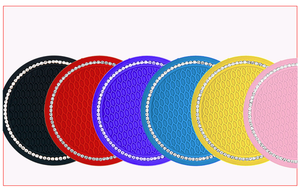 Posavasos de coche de diamante acrílico más nuevo, alfombrillas de taza de viaje de PVC, posavasos de inserción, accesorios interiores de vehículos de cristal antideslizante - Product Image 2