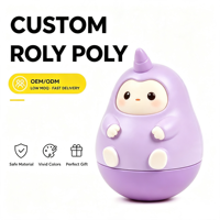 Ornement Licorne Violette Personnalisée Roly Poly en PVC, Décoration de Bureau, OEM ODM, Logo Personnalisé, Thème Fantaisie Mythique, Souvenir, Artisanat de Table, Cadeau