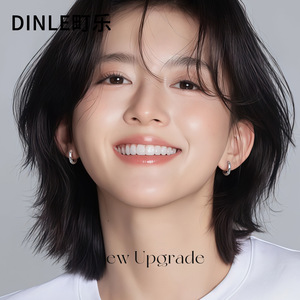 DINLE Simple Hoop Earrings S925 Silver Women's Everyday Wear Light Luxury Style - Product Image 1
