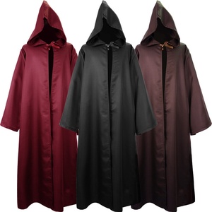XJ Halloween <span class=keywords><strong>Death</strong></span> Wizard Cloak Cosplay Costume Monk Hooded <span class=keywords><strong>Star</strong></span> Robes Cloak Cape Darth Vader Kids Adult Costume - Product Image 1