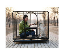 Cage pour chien en fil de fer de haute qualité, avec roues, pour grand chien