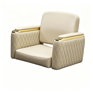 Fauteuil de Barbier de Luxe Doré Personnalisable en Cuir, Équipement de Beauté, Chaise de Coiffeur avec Logo Personnalisé, Chaise de Salon de Coiffure pour Barbier - Product Image 3