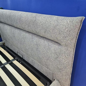 Cadre de lit relevable hydraulique en tissu lin taille King avec lattes en bois robustes et mécanisme hydraulique robuste - Product Image 3