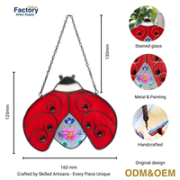 Coccinelle en verre coloré Art suspendu Design ensoleillé pour chambres ou serres sur le thème de la nature Décor de Noël Style Art déco