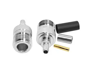 Factory Supply N Female Crimp RG58 LMR195 LMR200 Cable RF Coaxial Connector 50 ohm EZ type Waterproof