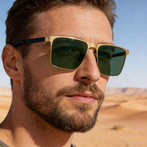 Ks-3972 แว่นกันแดดโพลาไรซ์กรอบสี่เหลี่ยมสำหรับผู้ชายเลนส์ไนลอนสีดำป้องกันรังสียูวี 400 แว่นกันแดดสำหรับขับรถกลางแจ้ง - Product Image 2