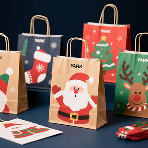 Sacs en papier d'achat personnalisés en gros avec logo imprimé, sacs en papier kraft coloré traité - Product Image 1