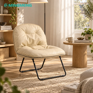 Commercial Soft Upholstered Accent <b>Chair</b> PU Leather Relax <b>Chair</b> With Metal Sled Base For Hospitality Project - Product Image 4