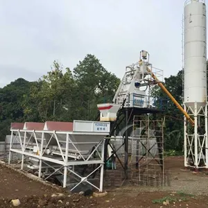 Hzs25 Hzs35 mesin gabungan beton Mini, mesin campuran beton siap pakai portabel kecil