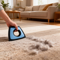 Mini grattoir portable en ABS et TPR pour nettoyer les poils d'animaux, chiens, chats, petits animaux - Utilisation à la maison et en voiture
