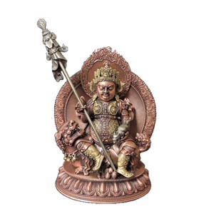 Estatua de Buda Rey del Tesoro - Una pieza decorativa de cobre combinada en tres colores: cobre blanco, cobre morado y cobre. - Product Image 1