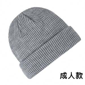 Gorro clásico unisex de punto acrílico con puño, cálido para invierno, de punto acanalado, con bordado 3D de personaje, de tela común para uso diario. - Product Image 3