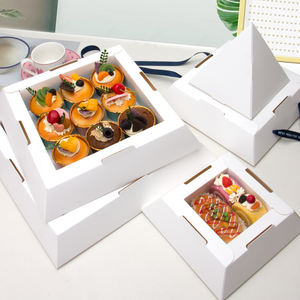 Plateau en papier kraft blanc rectangulaire personnalisé pour la livraison de nourriture emballage de luxe boîtes pyramidales de pâturage pour bougies - Product Image 3