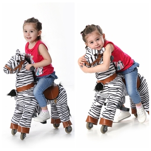 Jouets à roulettes pour enfants Animaux mécaniques grandeur nature Cheval et zèbre sur roues pour les terrains de jeux <span class=keywords><strong>Location</strong></span> de centres commerciaux Jouets en peluche doux - Product Image 1
