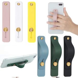 Phone <b>Holder</b> for <b>iphone</b> Mobile Phone <b>Holder</b> Stand Push Pull Universal Socket Plain Color Wrist Band Hand Finger Phone Grip Strap - Product Image 1