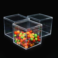 100x100x100mm boîte transparente acrylique carré Cube boîte pour faveur conteneurs en plastique avec couvercles boîtes en plexiglas transparent pour l'affichage