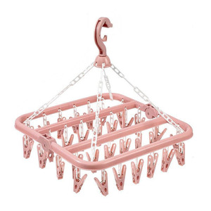 DS5208 Clip a goccia appendiabiti stendibiancheria per stendere calzini asciugamani per vestiti guanti appendiabiti in plastica con 32 Clip - Product Image 6