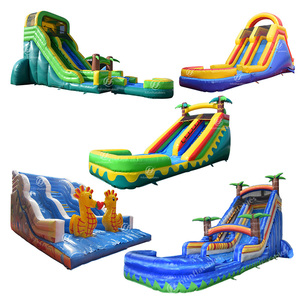 Toboggans gonflables commerciaux pour parc aquatique, double toboggan pour enfants de 24 pieds, à vendre - Product Image 4