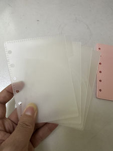 A7ワイドピンクフロストPP現金封筒4タブ2ポケットジップレスマネー封筒ルーズリーフ6穴現金予算封筒仕切り - Product Image 2