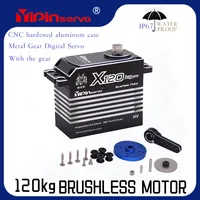 Servomoteur RC haute précision 1/6, 120 kg, couple élevé, engrenage hélicoïdal en acier sans balais, boîtier en aluminium CNC, engrenage métallique, étanche IP67