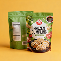 Sachet d'emballage Doypack en plastique sur mesure pour boulettes surgelées, certifié BRC, pour l'emballage alimentaire des boulettes