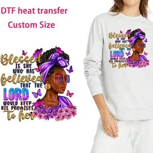 Grosir kustom dtf transfer panas kualitas sempurna cetakan siap untuk menekan stiker tahan lama kecepatan vinil desain untuk t-shirt