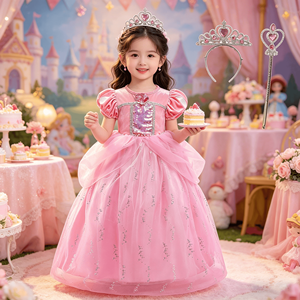Conjunto <span class=keywords><strong>de</strong></span> Disfraz <span class=keywords><strong>de</strong></span> Princesa Aurora Rosa <span class=keywords><strong>para</strong></span> <span class=keywords><strong>Niñas</strong></span>, Vestido <span class=keywords><strong>de</strong></span> Tul con Lentejuelas, Corona, Varita, Disfraz Infantil <span class=keywords><strong>para</strong></span> Fiesta <span class=keywords><strong>de</strong></span> Cumpleaños - Product Image 2