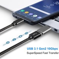 Kabel Adaptor ZOGUO USB-C ke USB 3.1 Gen 2 10Gbps Male-Female dengan Konverter OTG & Pengisian Cepat untuk Smartphone, Laptop, dan iPad