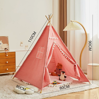 Tente en tissu lin-coton pour enfants, pour pique-nique en plein air, aire de jeux intérieure, petite maison, château de la Reine, pour garçons et filles