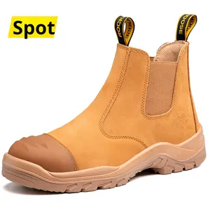 <span class=keywords><strong>Scarpe</strong></span> <span class=keywords><strong>Antinfortunistiche</strong></span> <span class=keywords><strong>Unisex</strong></span> Stivali da Lavoro con Puntale in Acciaio Tomaia in Pelle di Vacchetta Fodera in Rete Suola in Gomma Alta Protezione Slip-On Industriali - Product Image 4