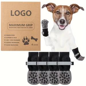 KTS492, logotipo personalizado, algodón, perro mascota, transpirable, antideslizante, resistente a los arañazos, zapatos impermeables para exteriores, <span class=keywords><strong>calcetines</strong></span> deportivos, cubiertas para pies - Product Image 3