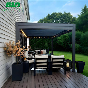 Pergola <span class=keywords><strong>en</strong></span> aluminium coupe-vent pour extérieur, auvent métallique pour véranda, <span class=keywords><strong>kit</strong></span> <span class=keywords><strong>de</strong></span> gazebo pour jardin, terrasse avec toit réglable - Product Image 3