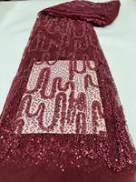 Tissu KC en maille à sequins géométriques brillants, dentelle respirante en tulle, résistant aux plis et à l'abrasion, poids moyen, pour mariage africain