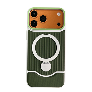 360 °   Funda Magnética con Anillo Ajustable y Cubierta de Cuero Texturizado Antihuellas para iPhone 16 17 18 <span class=keywords><strong>Pro</strong></span> Max - Product Image 3