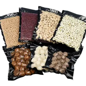 Custom Print 5 Mil Thick BPA-Free Food Storage Meal Prep Sealed Bags Black And Clear Vacuum Sealer Bag Recycle Packaging Bags