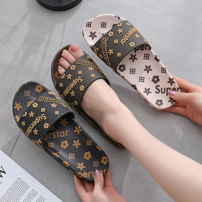 चीन फैशन फ्लैट सैंडल देवियों आरामदायक खुले पैर की अंगुली गर्मियों जूते फ्लिप-फ्लॉप आउटडोर पीवीसी जूते फैंसी स्लाइड के लिए चप्पल महिलाओं