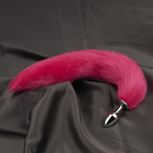 คอสเพลย์ปลั๊กเสียบก้นหางแมว40cm สีแดงหลากสีสแตนเลสของเล่นทางเพศสำหรับทวารหนัก - Product Image 5