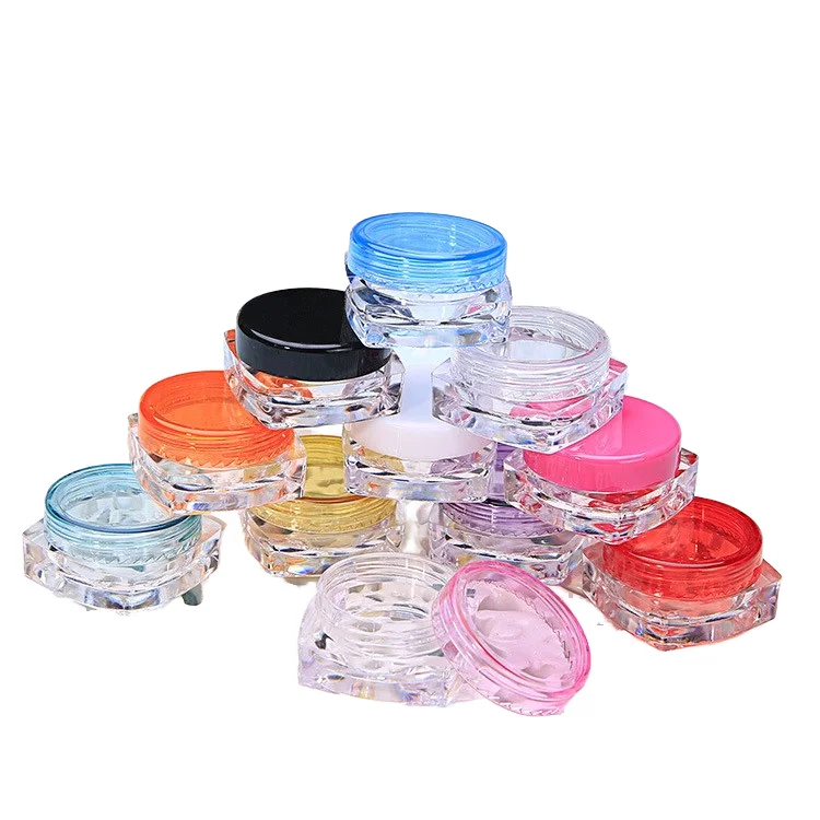 3g 5g Clear PS Plastic Cosmetic Jar Luxury Container with Screw Top Lids for Skin Care Samples
