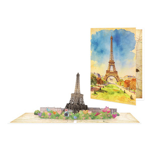 Romantica Cartolina Pop-up 3D della <span class=keywords><strong>Torre</strong></span> <span class=keywords><strong>Eiffel</strong></span> di Parigi, Souvenir di Viaggio - Product Image 1
