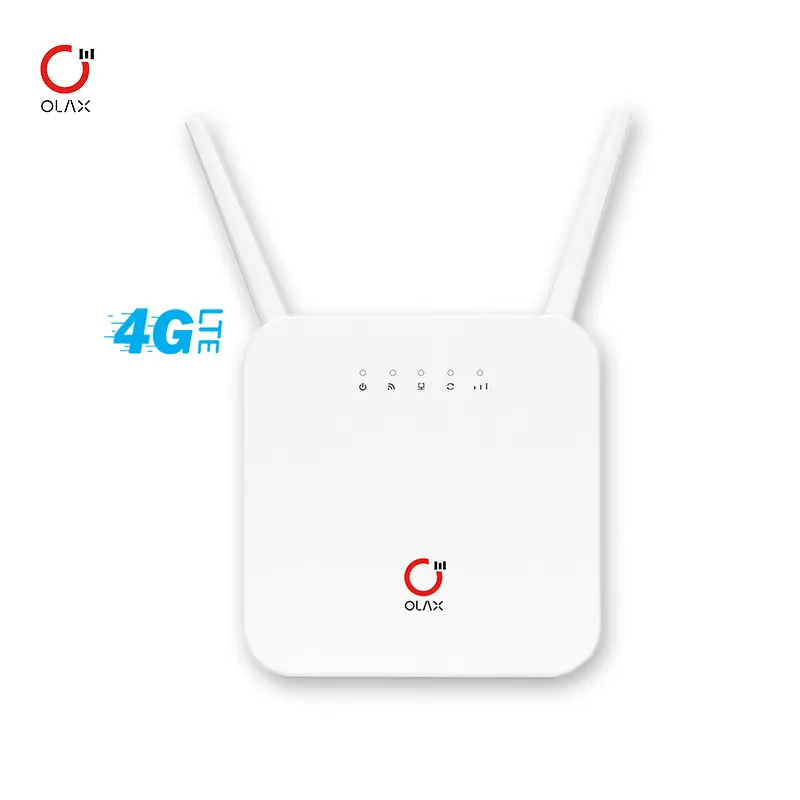 جهاز توجيه OLAX AX6 Pro 4G Lte مفتوح Modem Mbps جهاز توجيه CPE لاسلكي CAT4 Mobile Hotspot 2 Antennas النسخة الأمريكية